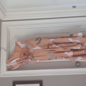 Bold floral print mustard long dress